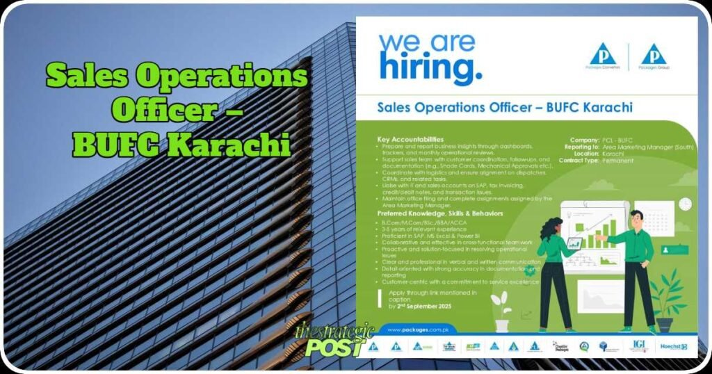 Sales Operations Officer – BUFC Karachi