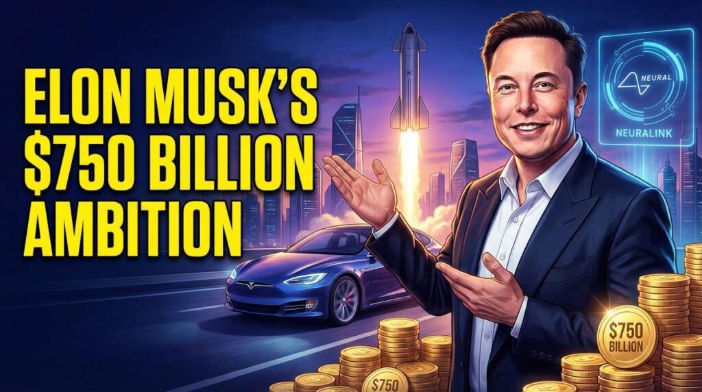 Elon Musk's ambitious financial goals illustrated.