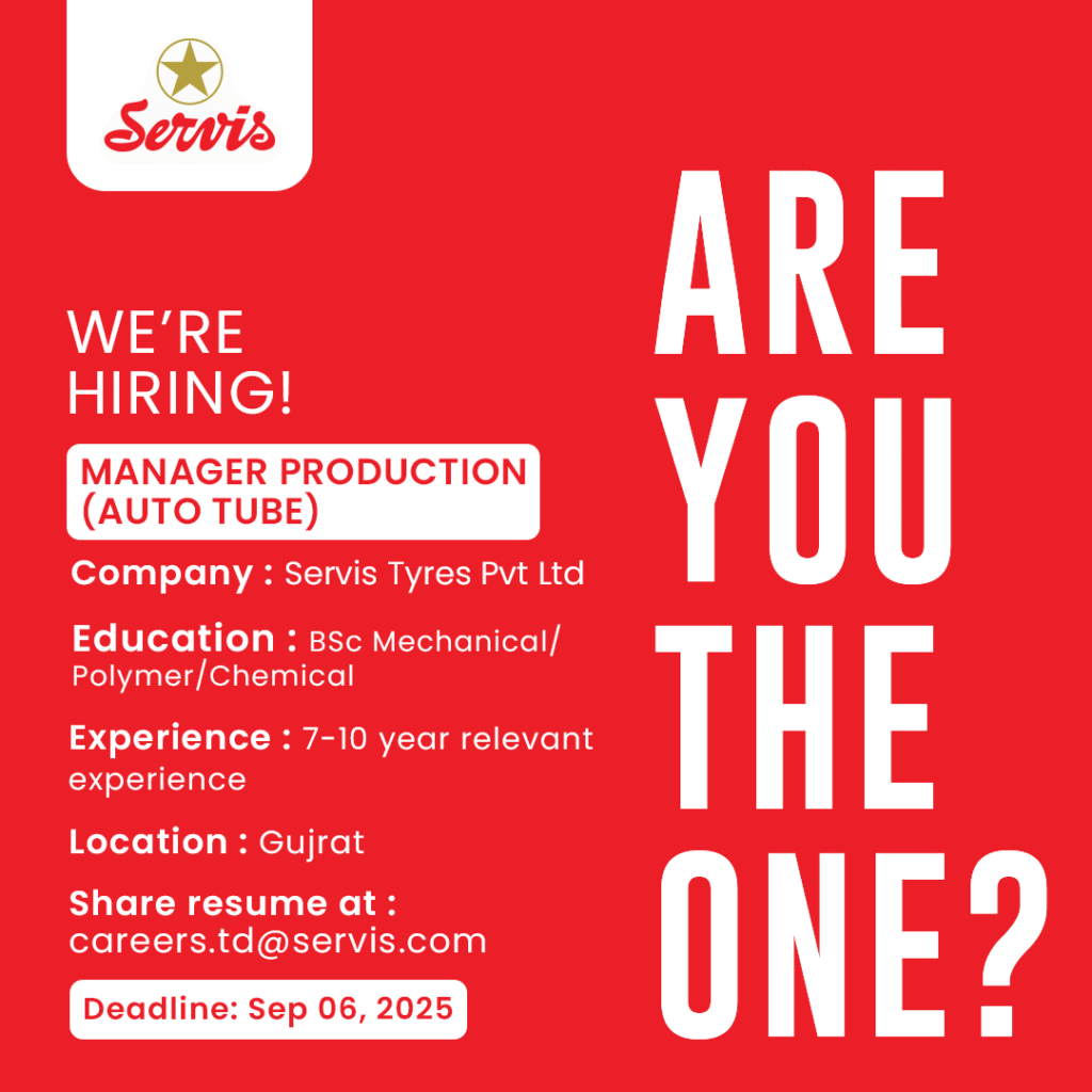Servis Tyres Pvt Ltd Jobs (September 2025)