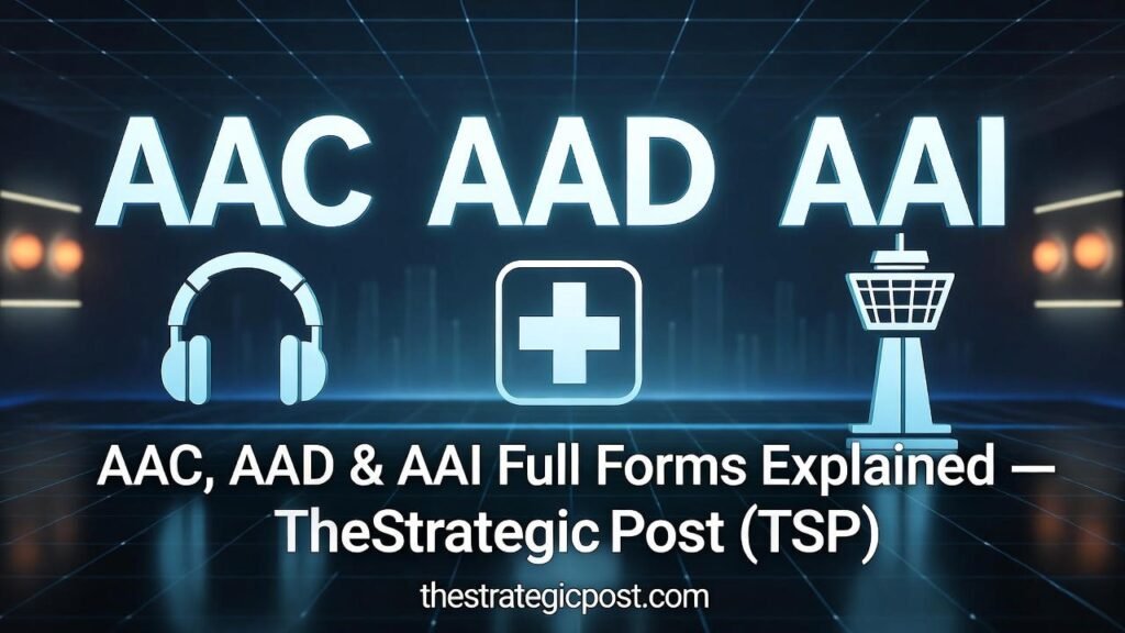 AAC, AACAP, AAD & AAI Full Forms and Meanings — TheStrategicPost (TSP)