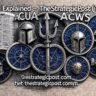 Decorative shields and symbols collage
