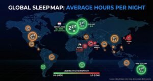 Average sleep by country Global sleep rankings