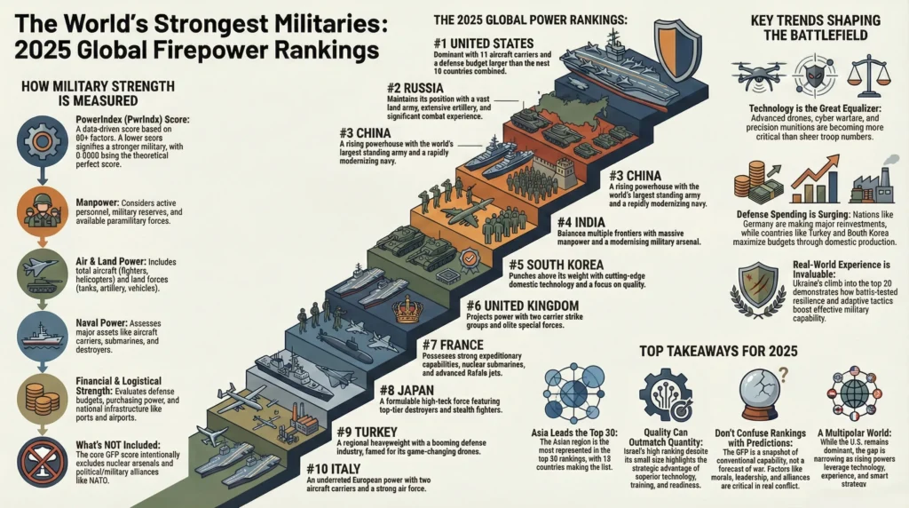 Top 30 Strongest Militaries in the World 2025