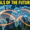 Futuristic map of global capitals