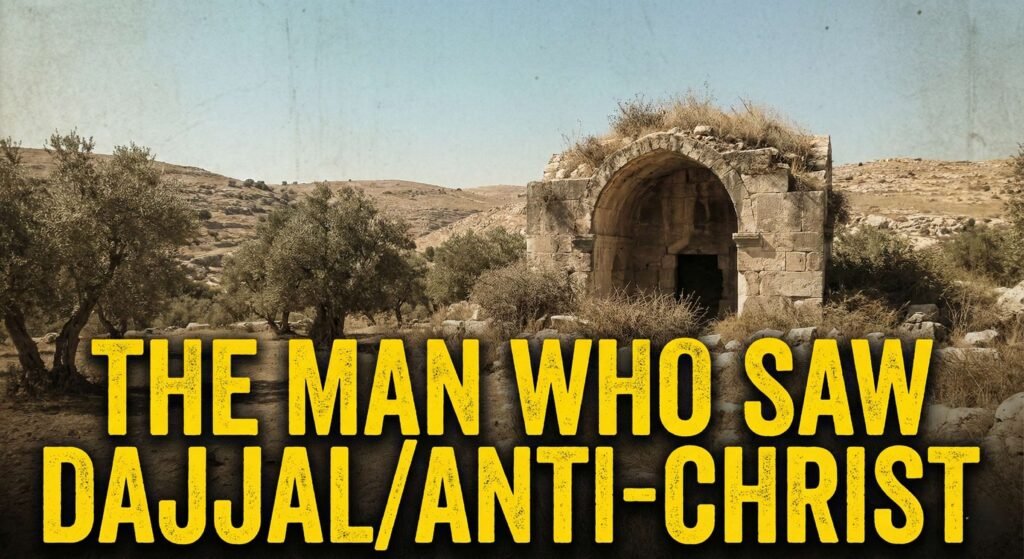 Desert landscape with ancient ruins.The Man who Saw Dajjal/Anti-christ