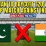 Pakistan boycotts match against India