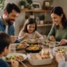 family enjoying food